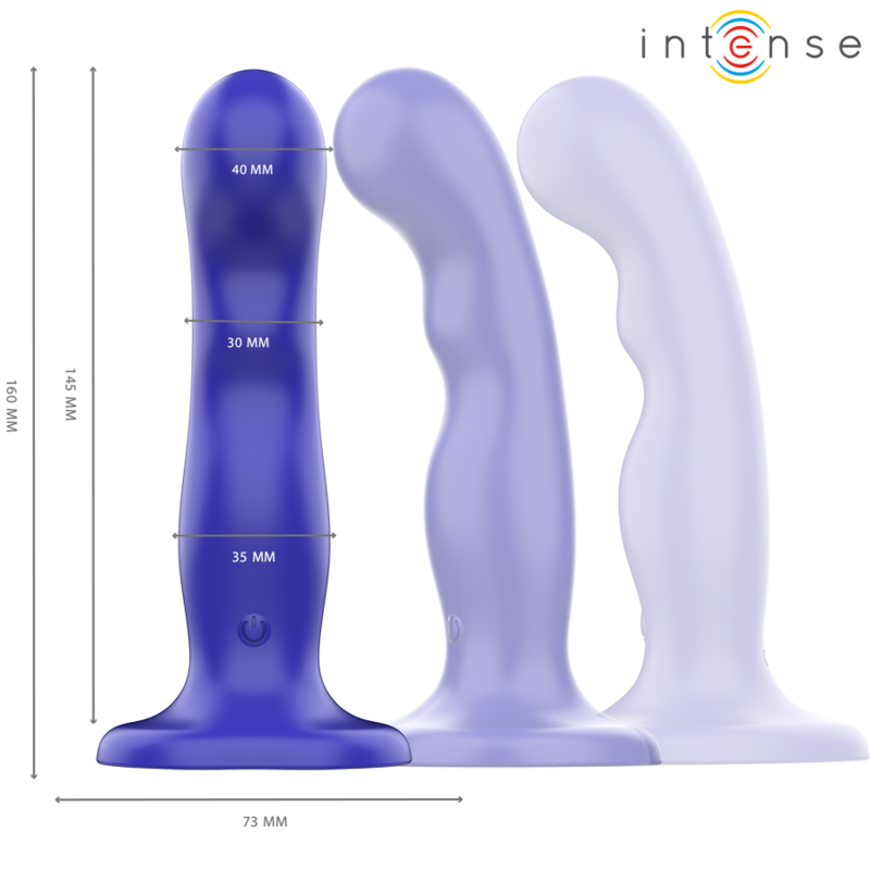 Intense - shorty vibratore con ventosa telecomando blu