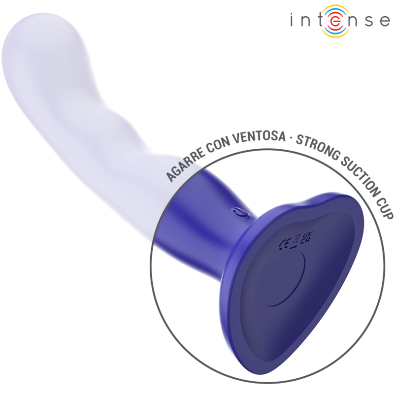 Intense - shorty vibratore con ventosa telecomando blu