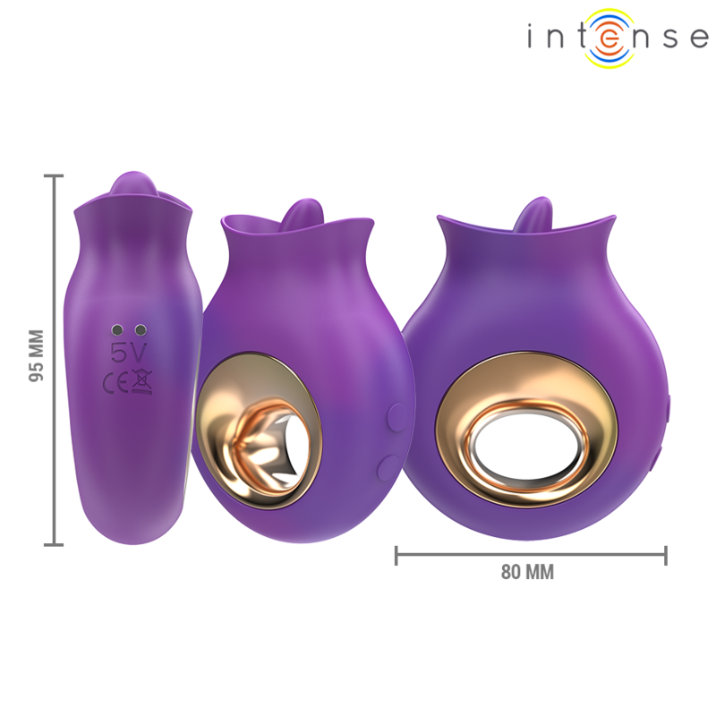 Intense - stimolatore clitorideo tuli 9 vibrazioni e 9 oscillazioni viola