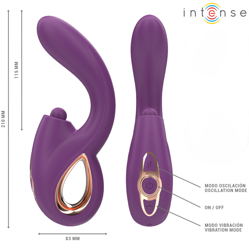 Intense - lali multifunzione vibratore punto g tapping & thrust & vibrazione viola