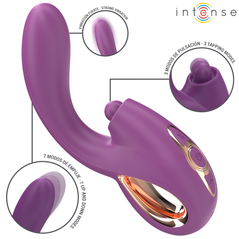 Intense - lali multifunzione vibratore punto g tapping & thrust & vibrazione viola