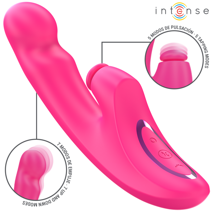 Intense - emi vibratore 13,5 cm multifunzione 3 in 1 10 vibrazioni rosa