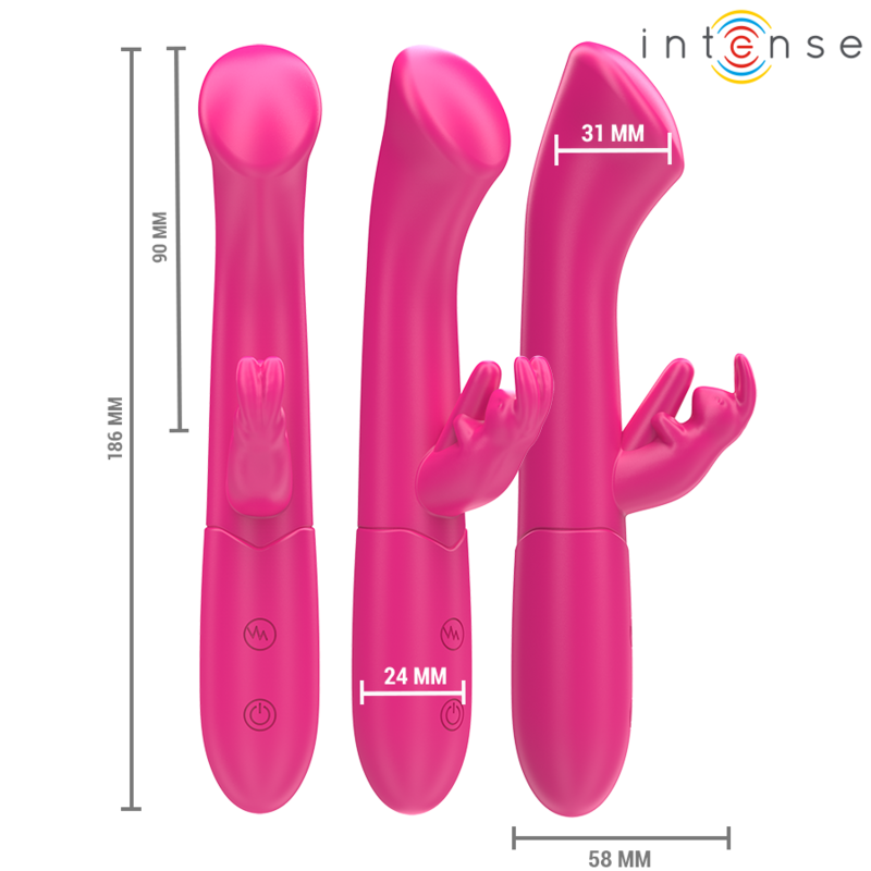 Intense - julieta vibratore coniglio 18,6 cm 10 vibrazioni rosa