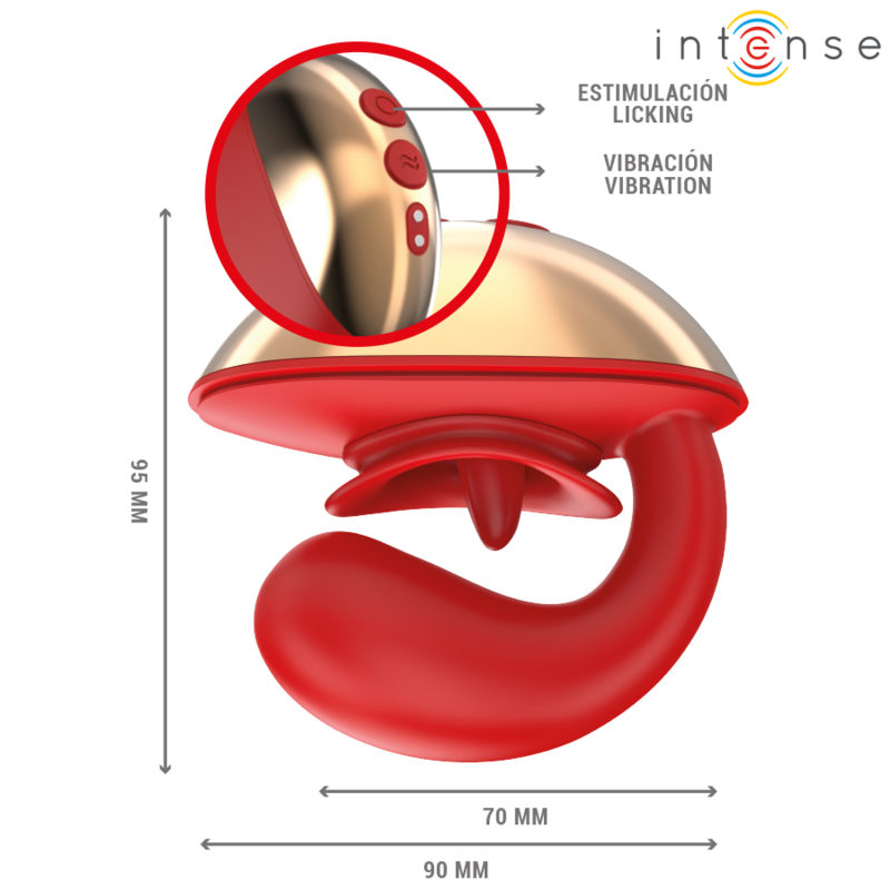 Intense - vibratore e stimolatore mariah a forma di u 10 vibrazioni rosso