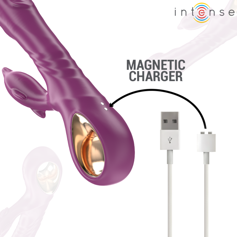 Intense - halle vibratore multifunzione con lingua stimolante delfino viola