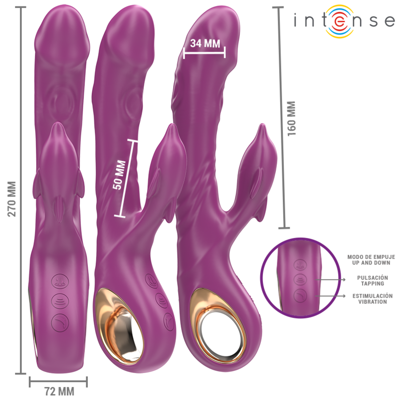 Intense - halle vibratore multifunzione con lingua stimolante delfino viola