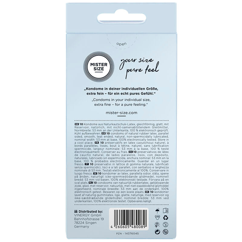Mister size - preservativo taglia m 53 mm (10 unità)