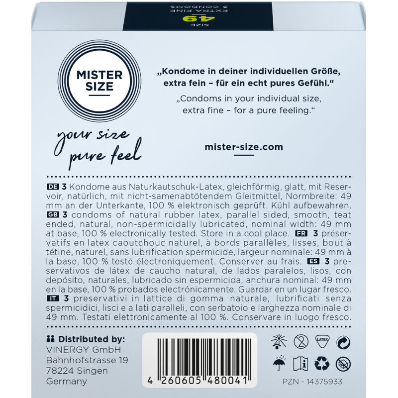 Mister size - preservativo taglia s 49 mm (3 unità)