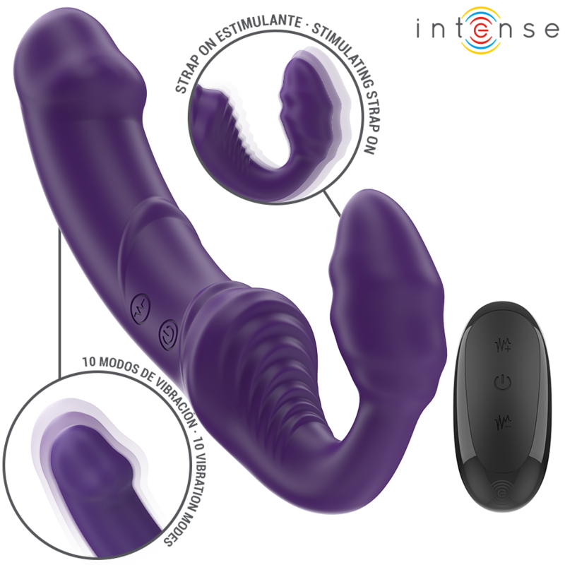 Intense - jill doppio vibratore 20 cm viola telecomando