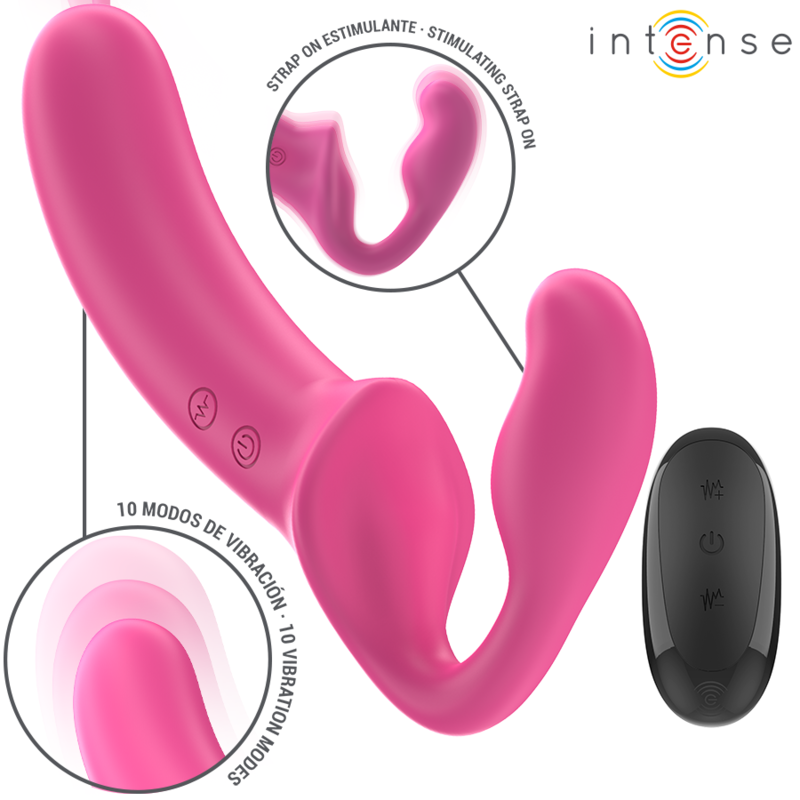 Intense - amy doppio vibratore 20 cm rosa telecomando