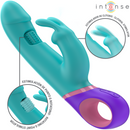 Intense - monica vibratore rabbit con stimolatore g-spot rotante blu