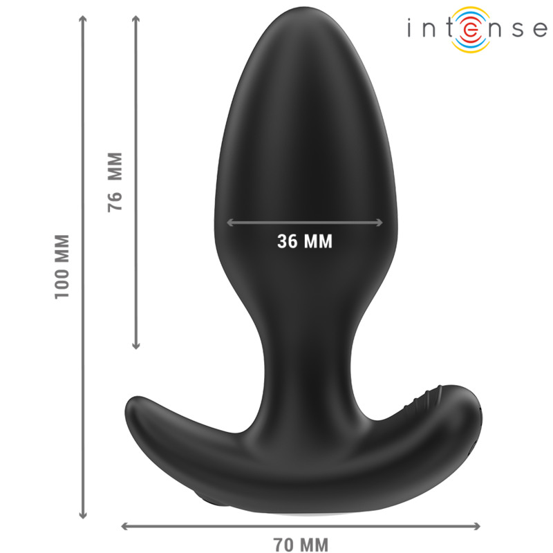 Intense - joey anal plug 10 vibrazioni nero telecomando