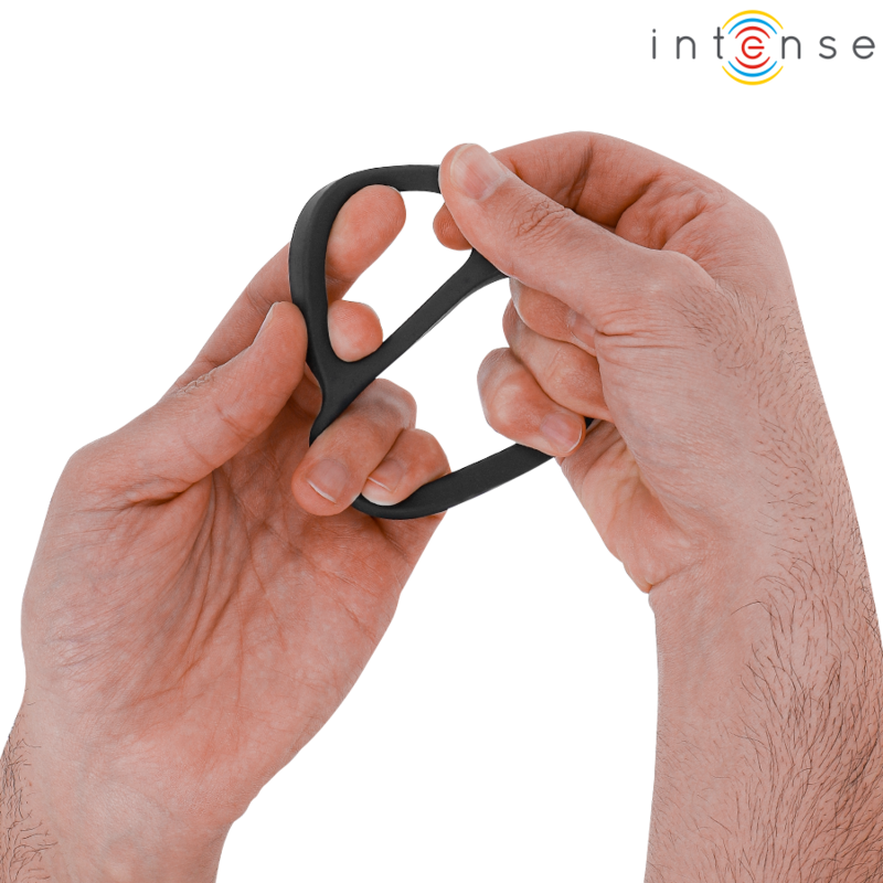 Intense - bobby doppio anello per pene in silicone nero