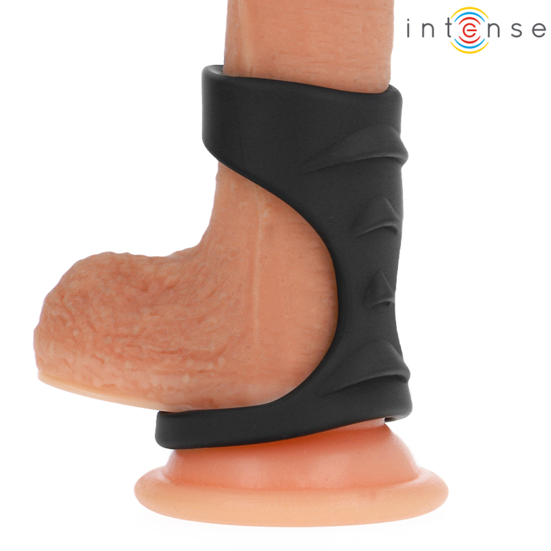 Intense - theo doppio anello per pene in silicone modello nero 3