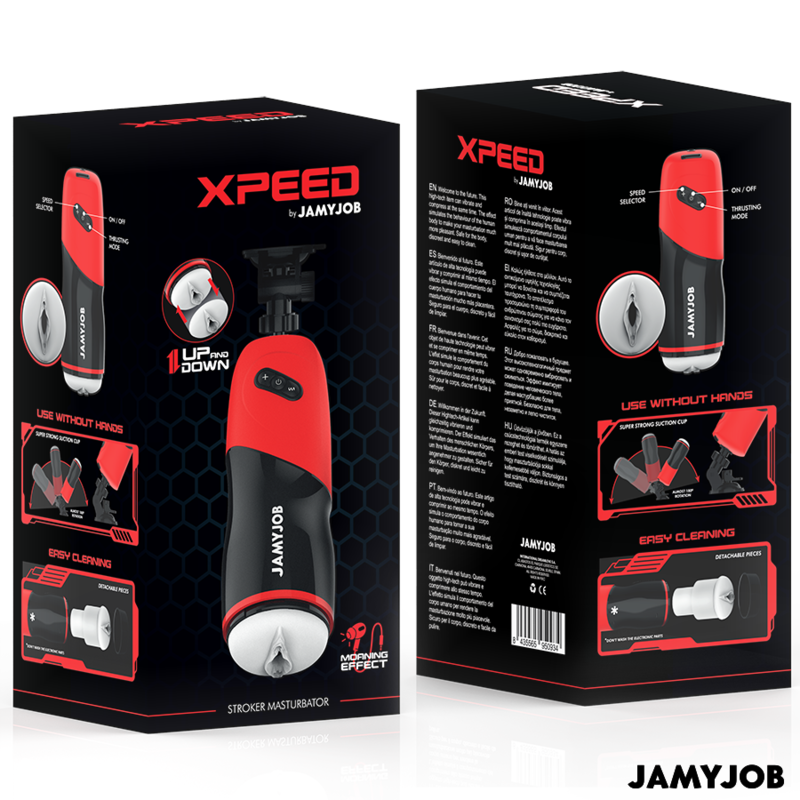 Jamyjob - masturbatore vaginale automatico xpeed 5 modalità di aspirazione