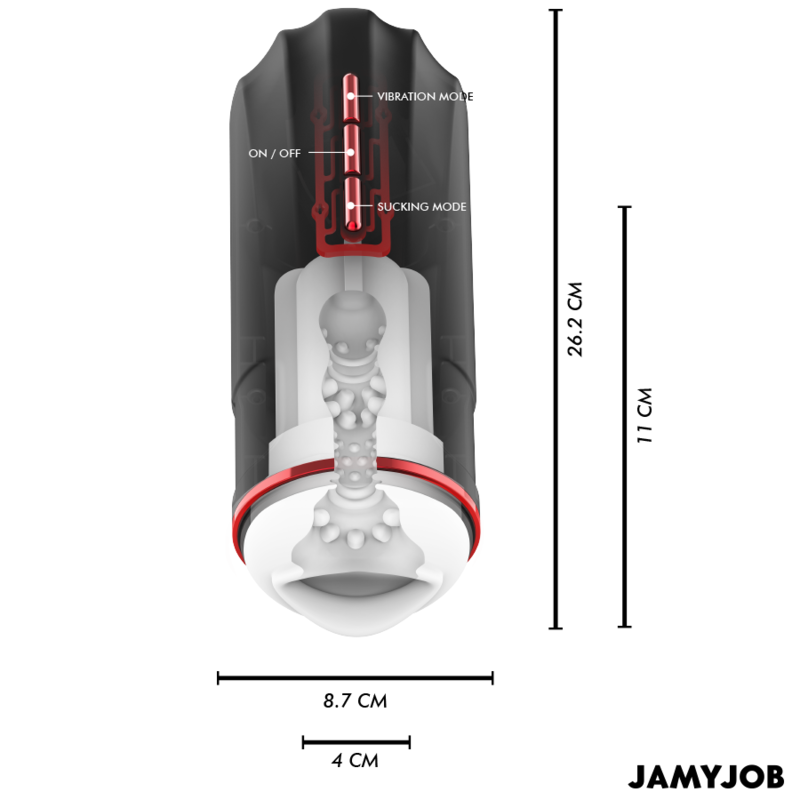 Jamyjob - megabite masturbatore automatico per la bocca 5 modalità di aspirazione e vibrazione