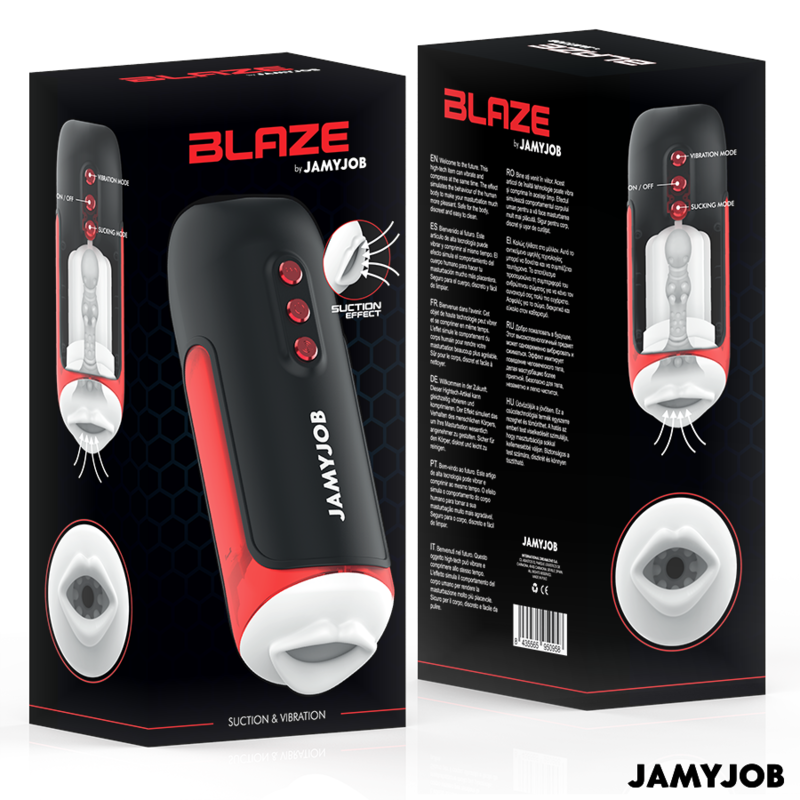 Jamyjob - blaze masturbatore automatico per bocca 5 modalità di aspirazione e vibrazione