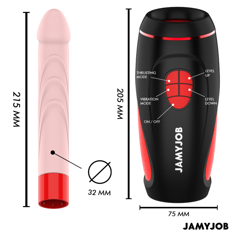 Jamyjob - pyston base masturbatore automatico con dildo telecomando