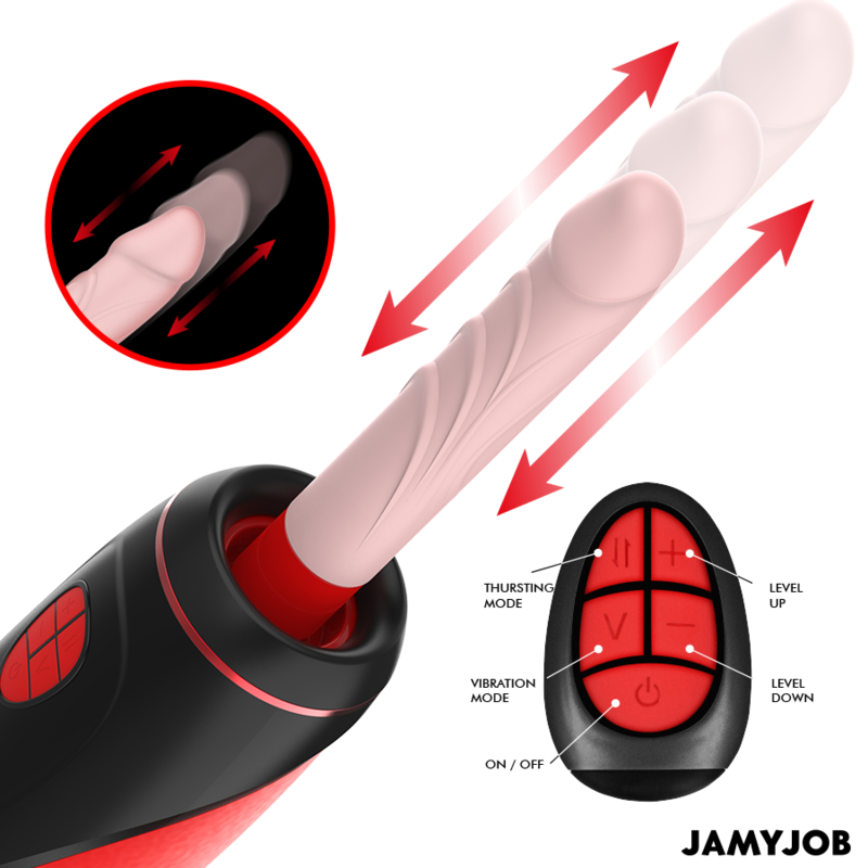 Jamyjob - pyston base masturbatore automatico con dildo telecomando