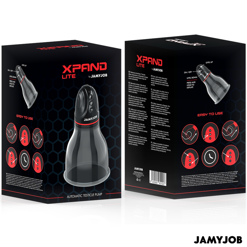 Jamyjob - pompa automatica per testicoli xpand lite 3 livelli di aspirazione grigio