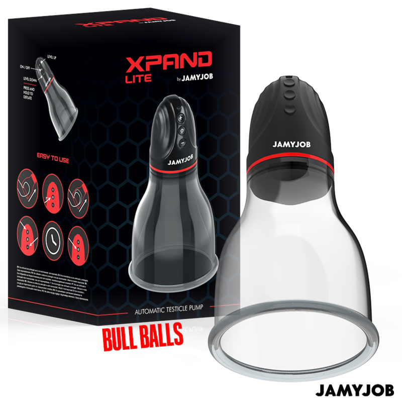 Jamyjob - pompa automatica per testicoli xpand lite 3 livelli di aspirazione grigio