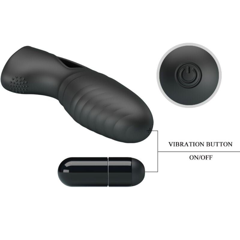 Pretty love - vibratore da dito in silicone alan nero