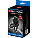 Pretty love - passionate ring doppio anello vibrante + stimolatore clitoride nero