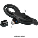 Pretty love - doppio anello vibrante + stimolatore clitorideo 10 vibrazioni nero