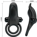 Pretty love - doppio anello vibrante + stimolatore clitorideo 10 vibrazioni nero