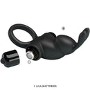 Pretty love - anello vibrante + stimolatore clitorideo coniglio 10 vibrazioni nero