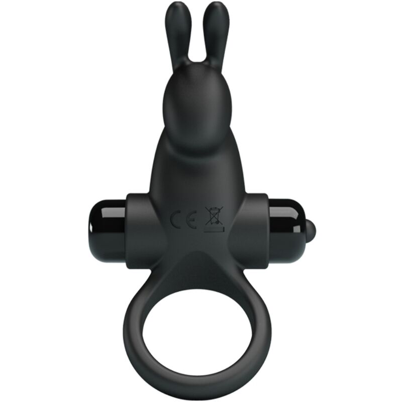 Pretty love - anello vibrante + stimolatore clitorideo coniglio 10 vibrazioni nero