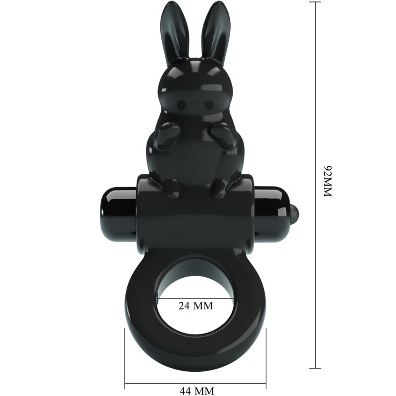 Pretty love - anello vibratore coniglio eccitante 10 vibrazioni nero