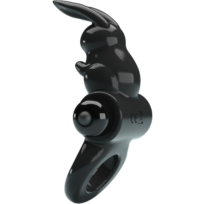 Pretty love - anello vibratore coniglio eccitante 10 vibrazioni nero