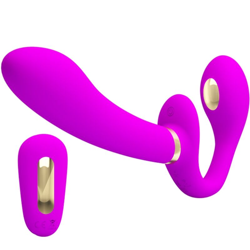 Pretty love - thunderbird vibratore doppio strap-on telecomando viola