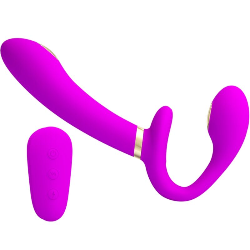 Pretty love - thunderbird vibratore doppio strap-on telecomando viola