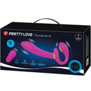 Pretty love - thunderbird vibratore doppio strap-on telecomando viola