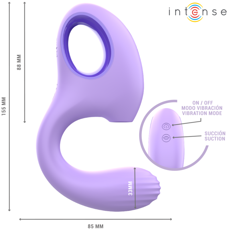 Intense - baxter vibratore e stimolatore viola telecomando