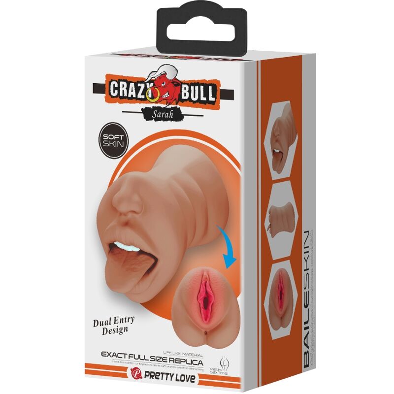 Crazy bull - sarah doppio masturbatore bocca e vagina carne