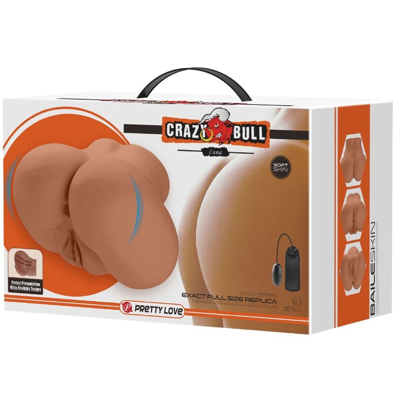 Crazy bull - vibratore luna con vagina e ano realistici controllo della carne telecomando