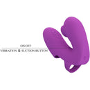 Pretty love - vibratore da dita athena con stimolatore clitorideo viola
