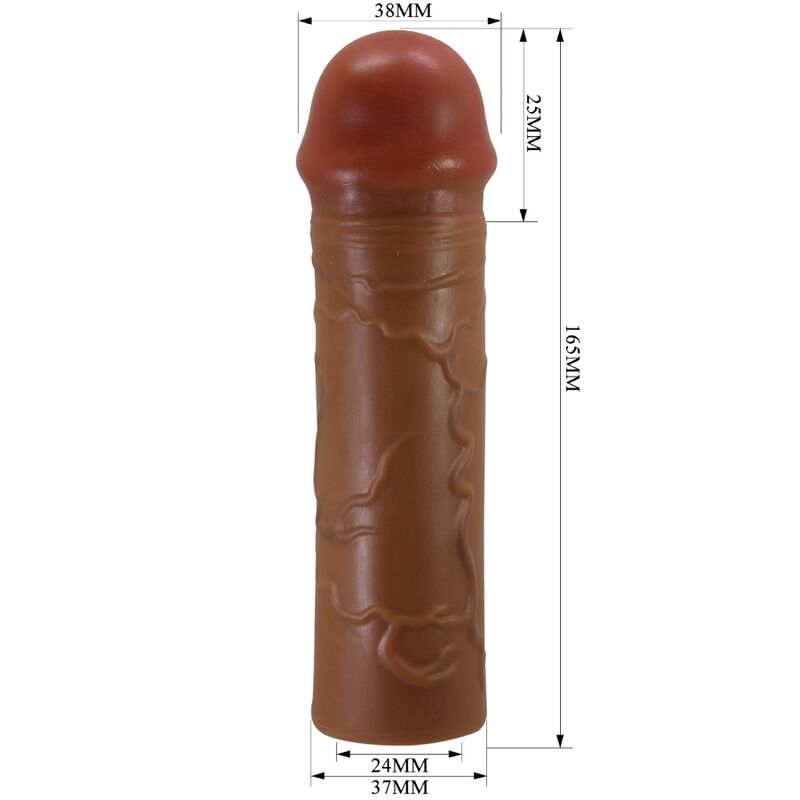 Pretty love - guaina per pene nile con estensione 2,5 cm mulatto