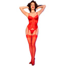 Chilirose - cr 4845 corsetto e calze rosso xl