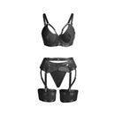 Subblime - 955243 reggiseno bondage nero con giarrettiera l/xl