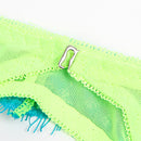 Subblime - 955328 completo reggiseno con pizzo e linee giarretrici verde e blu l/xl