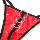 Subblime - 955540 reggiseno in vernice rossa con cerniera e reggiseno a retino l/xl