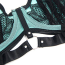 Subblime - 955557 set reggiseno in vernice verde con cerniera s/m