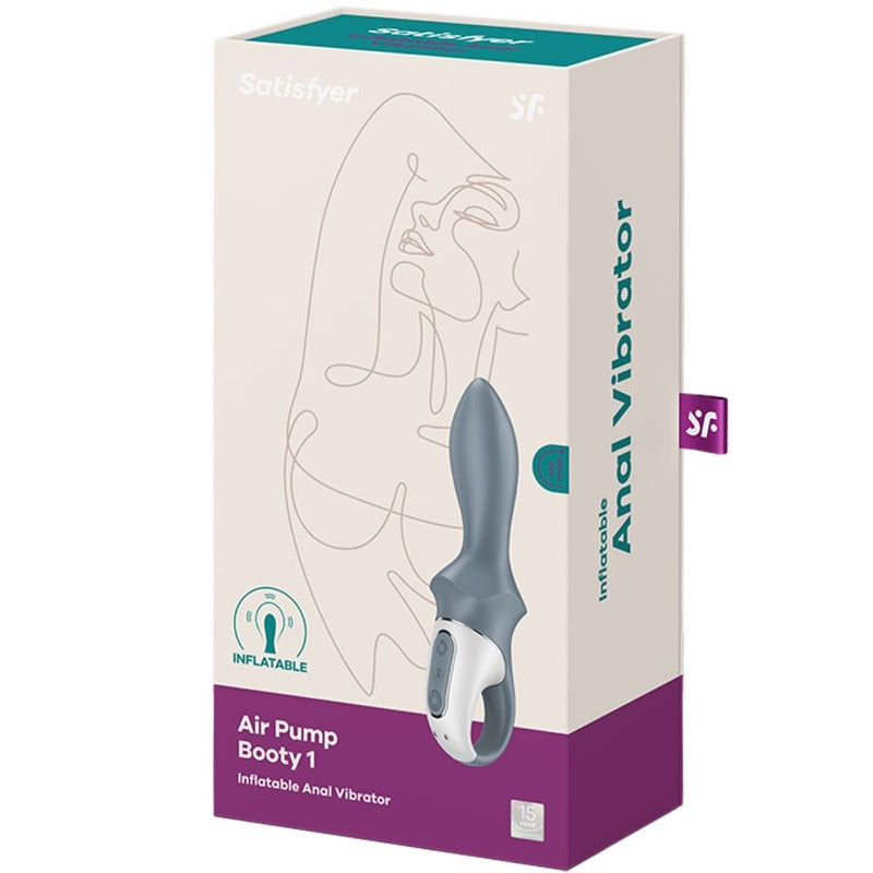 Satisfyer - air pump booty 1 vibratore anale gonfiabile grigio