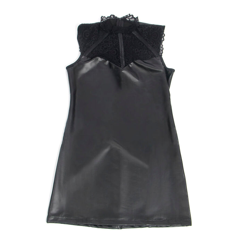 Subblime - 957551 abito in pelle con collo in pizzo nero l/xl