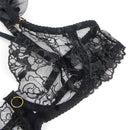 Subblime - 957483 set reggiseno e giarrettiera in pizzo nero s/m