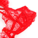 Subblime - 957506 completo reggiseno e giarrettiera in pizzo rosso s/m